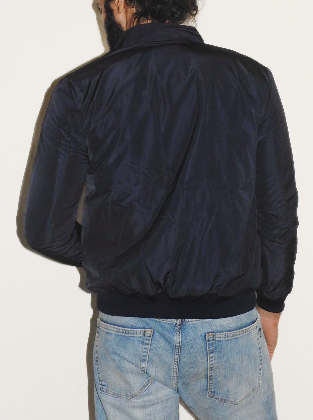 Slim Fit Blue Bomber Jacket