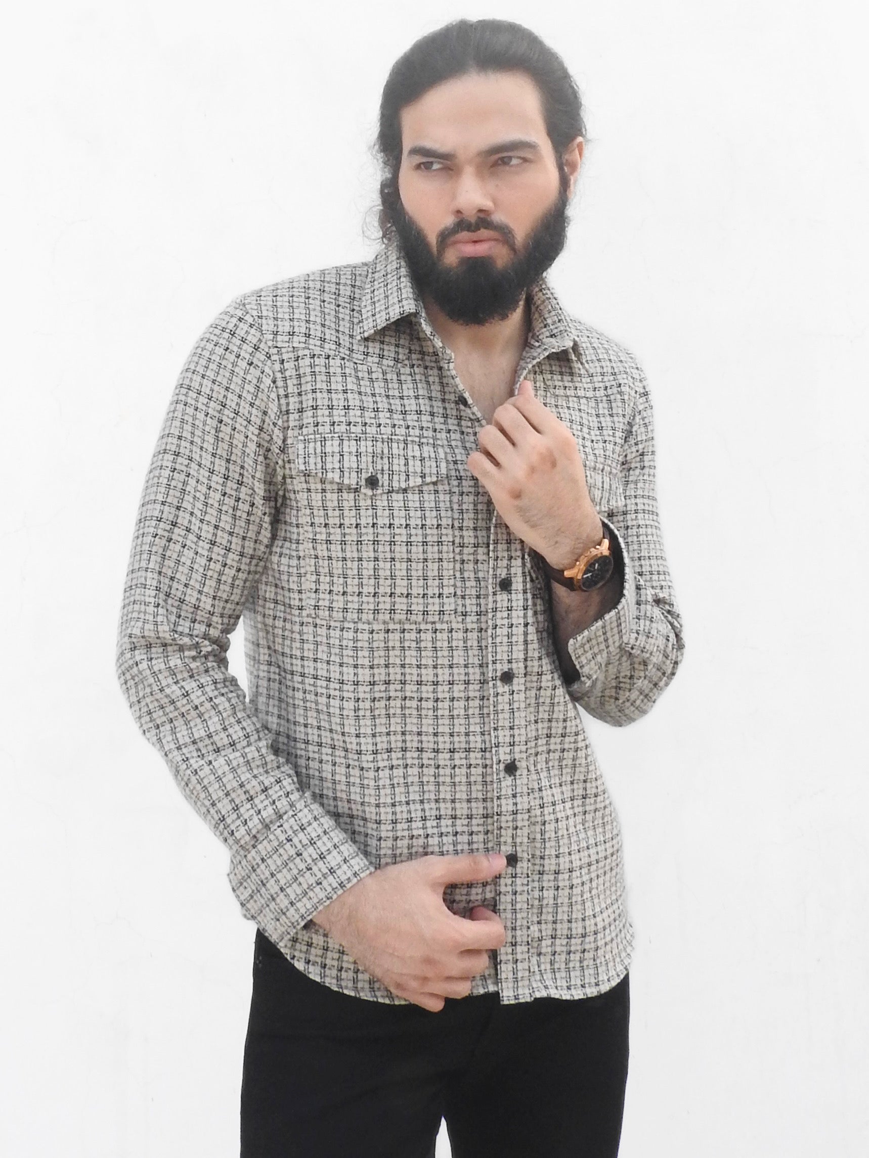 Heavyweight Textured Check Shirt