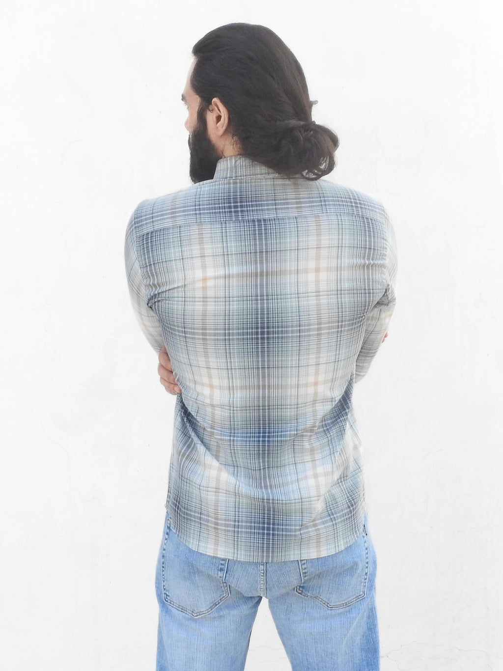 Sky Blue Checkered Shirt