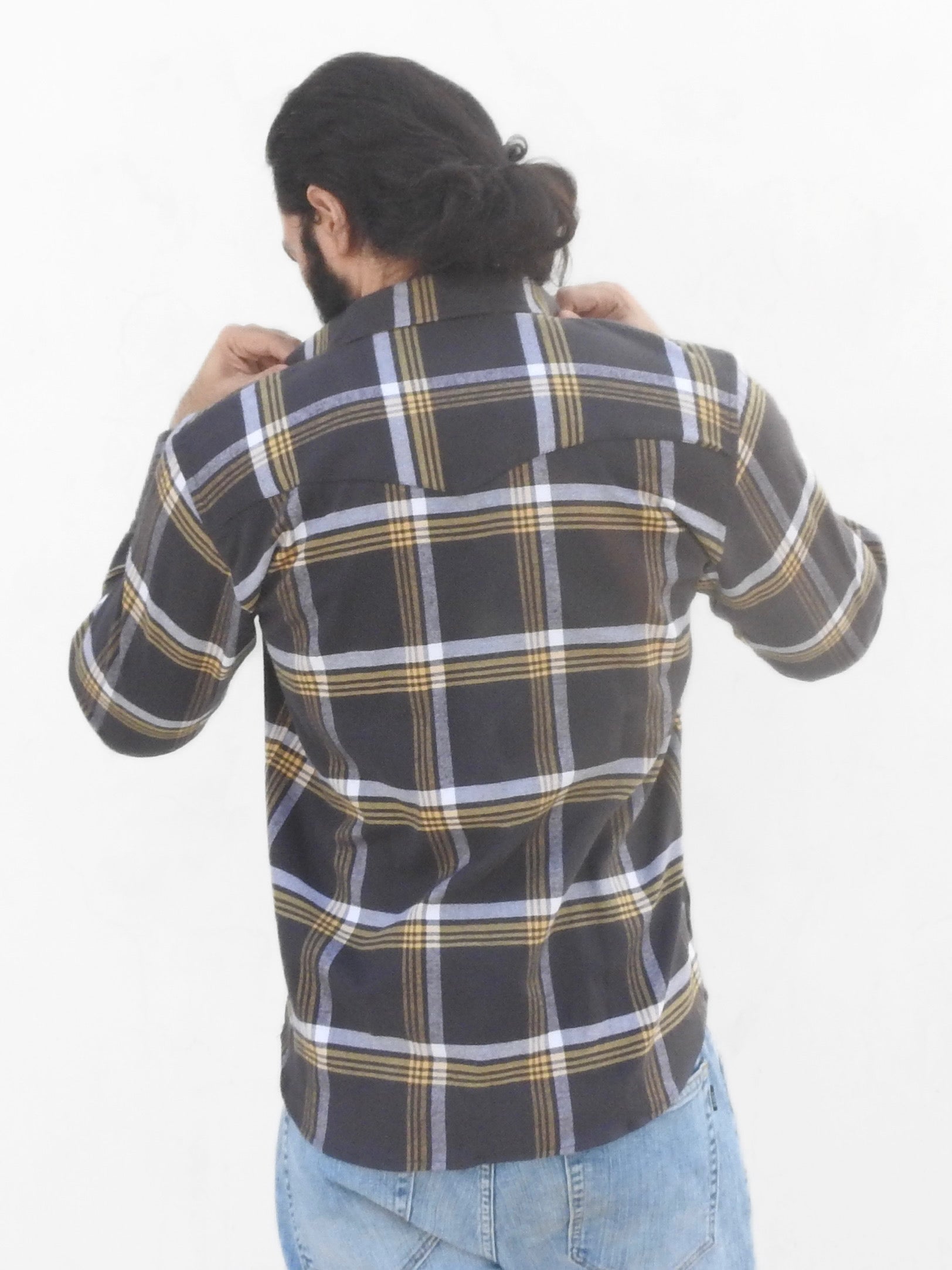 Western Contrast Checkered Shirt