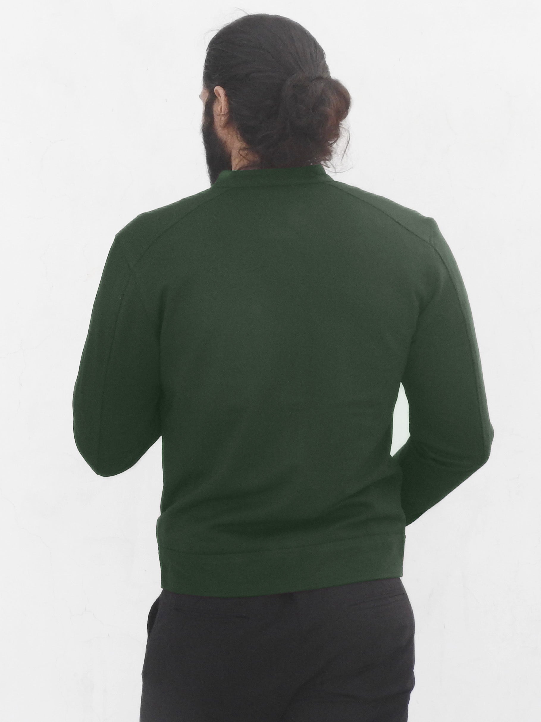 Green Mandarin Collar Jacket