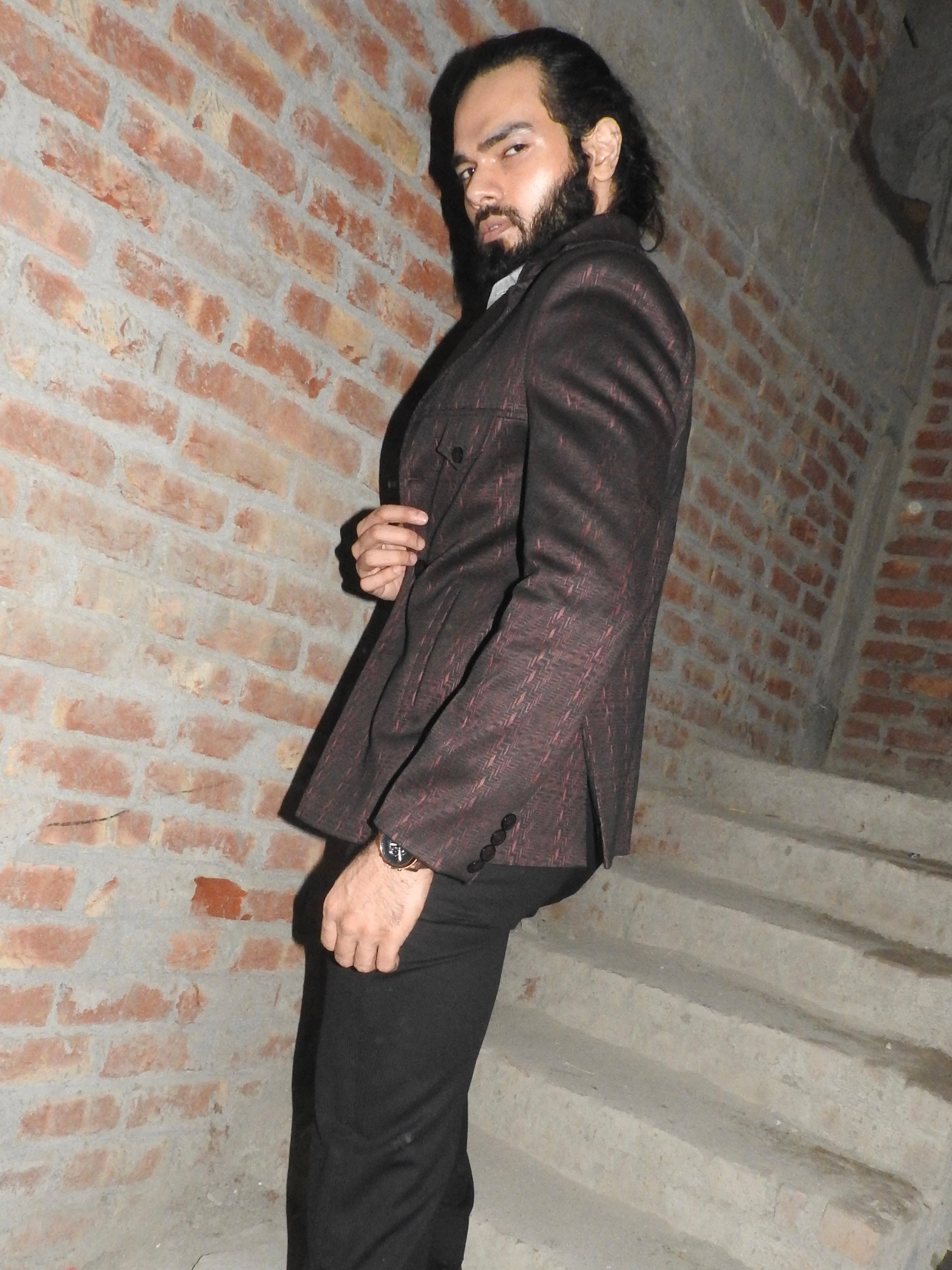 Vintage Casual Blazer - Wine