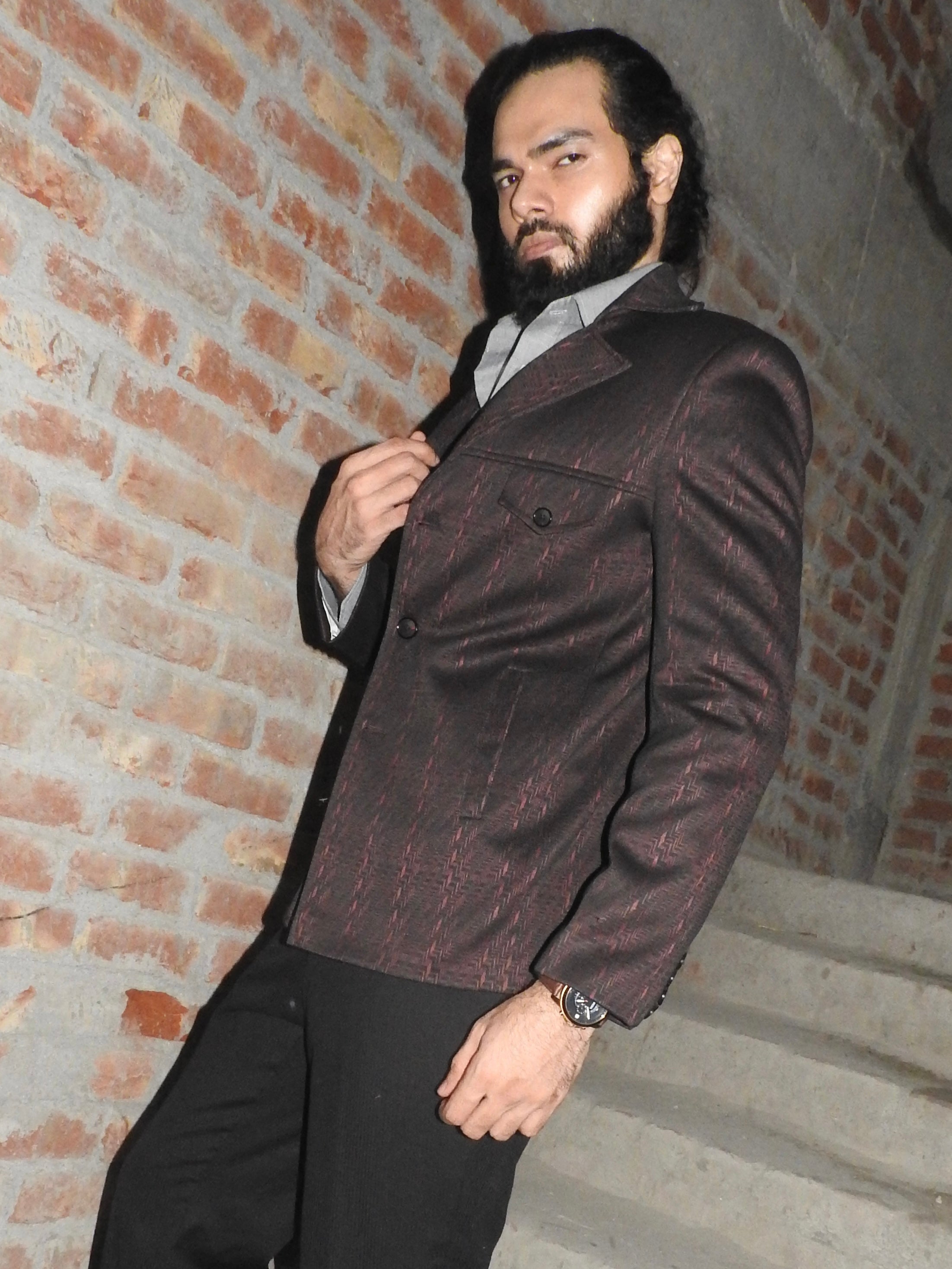 Vintage Casual Blazer - Wine