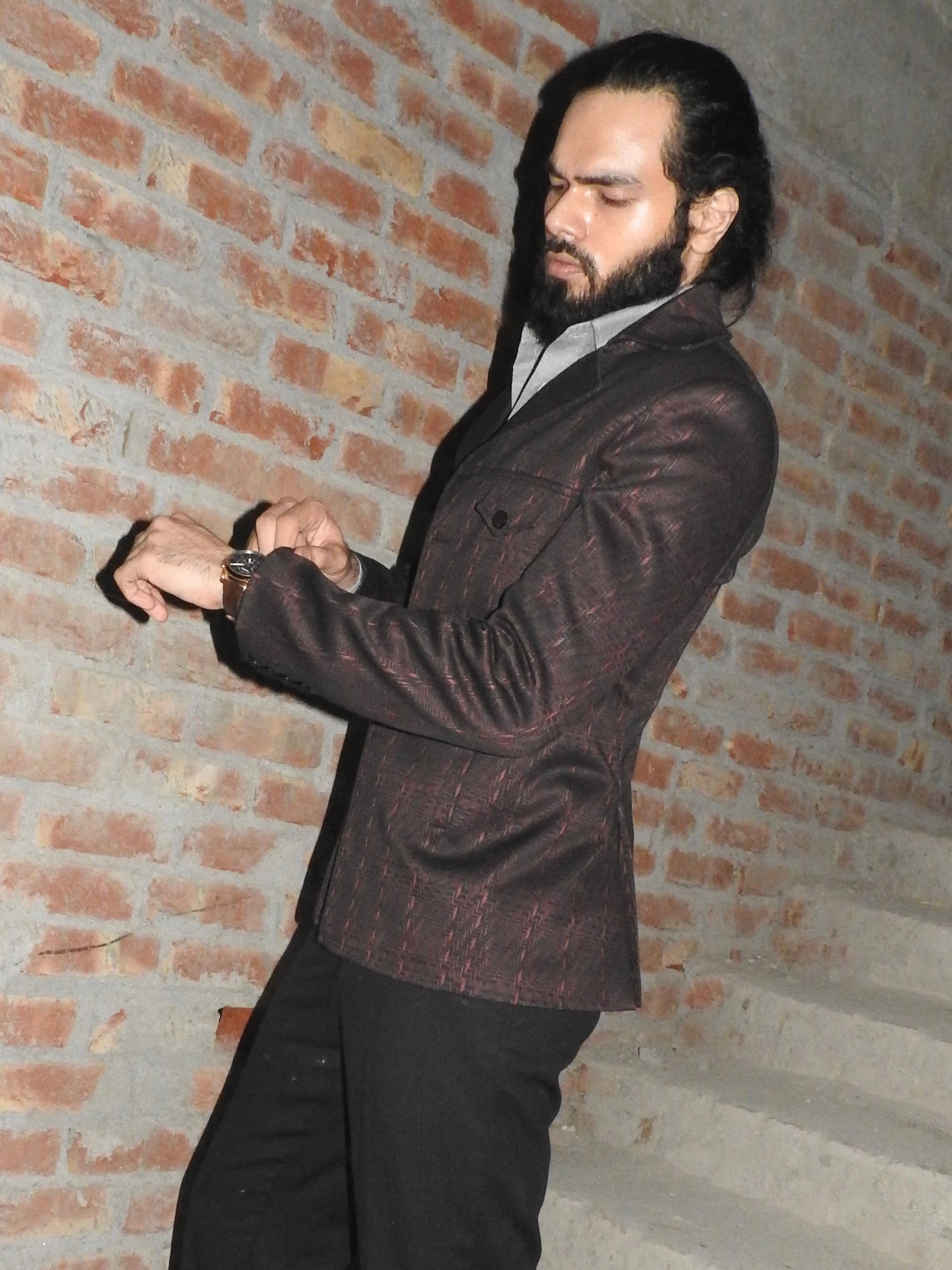 Vintage Casual Blazer - Wine