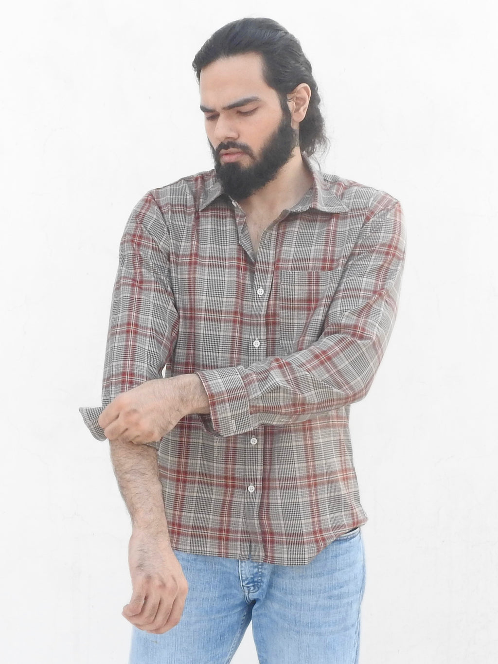 Broad Windowpane Checkered Shirt