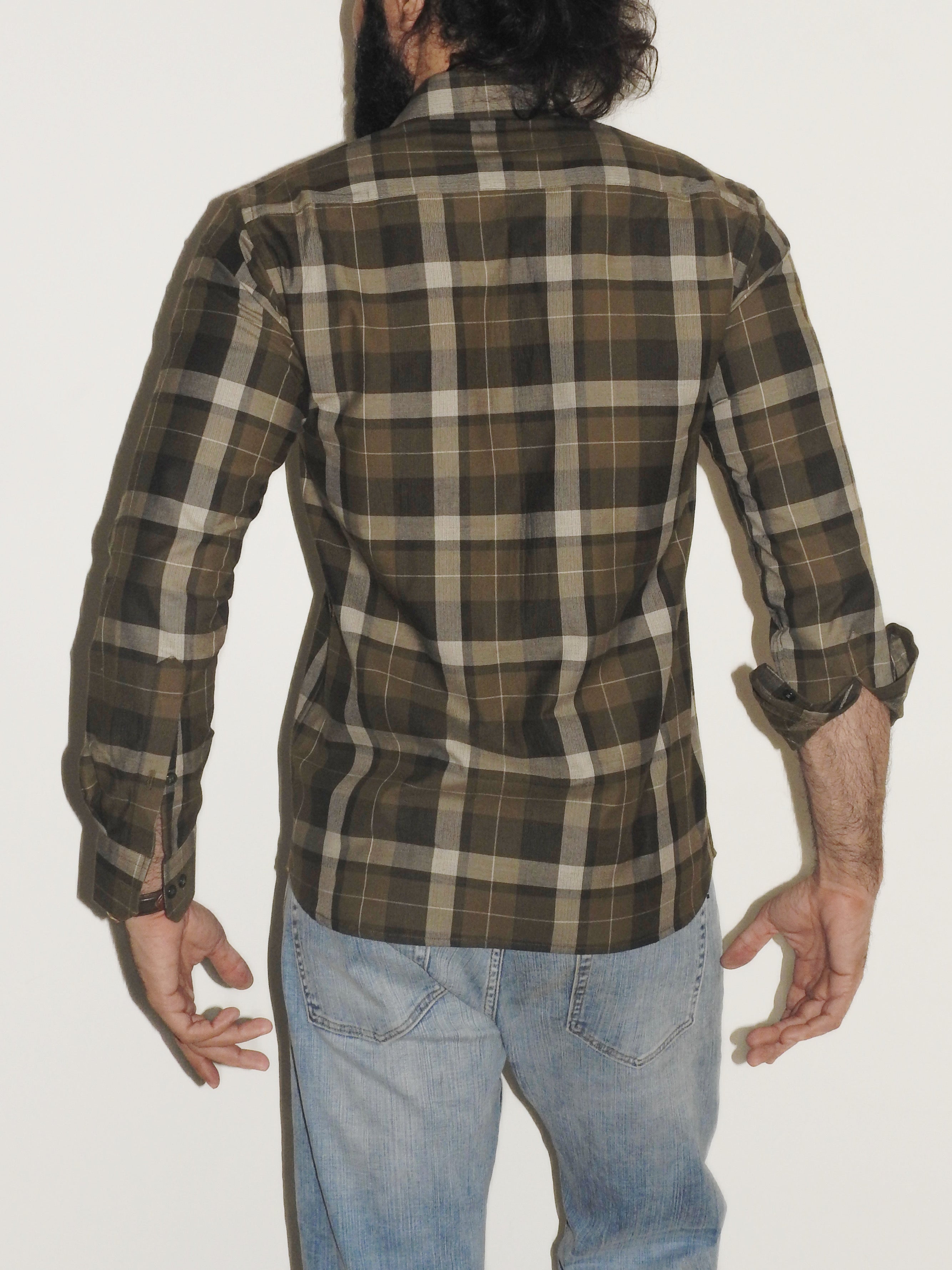 Green Corduroy Check Shirt