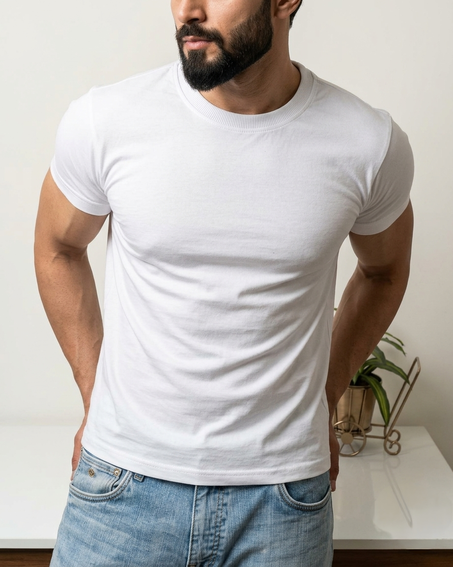 Classic Slim Fit Off-White T-Shirt