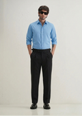 Classic Double Buttoned Jet Black Pleated Gurkha Pant